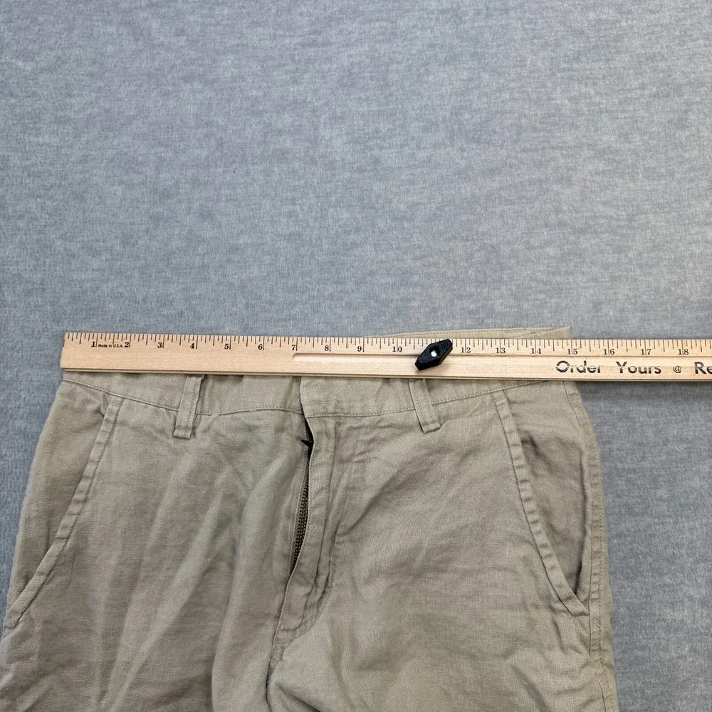Y2K Banana Republic Shorts Mens 30 Khaki Beige Linen‎ Bermuda Chinos Beachy 10